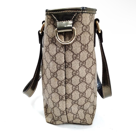 Gucci GG Supreme Coated Canvas Medium Metallic Tote bag EUC - Picture 7 of 10